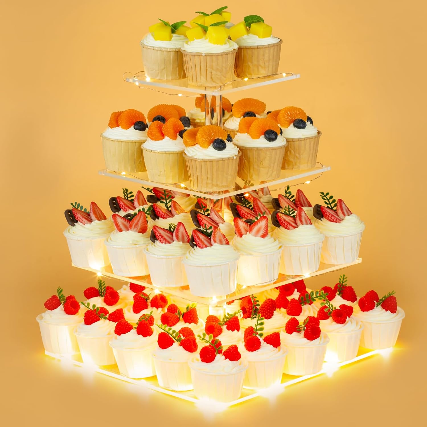 Cupcake Stand Tier - 4 Tier Premium Acrylic Cupcake Stand