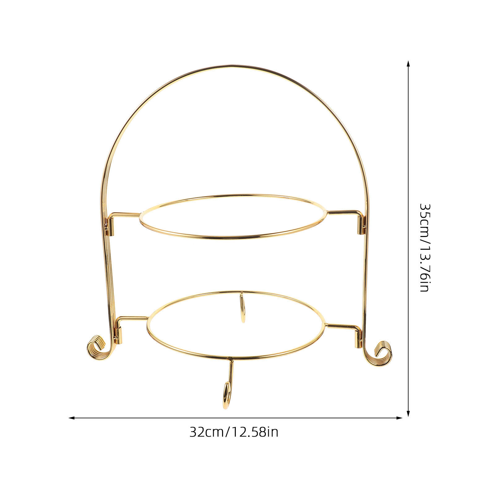 Golden Metal Cake Stand Two Ti - Cupcake Stand Tier avaliação e preço