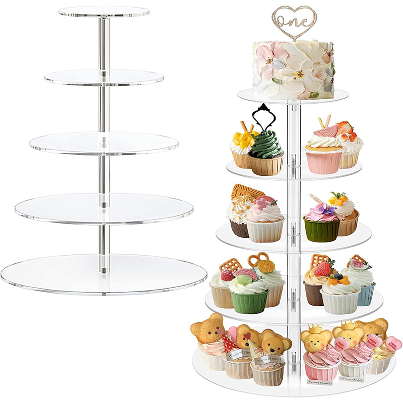 1 Pc 3/4/5 Tier Acrylic Round  - Cupcake Stand Tier avaliação e preço