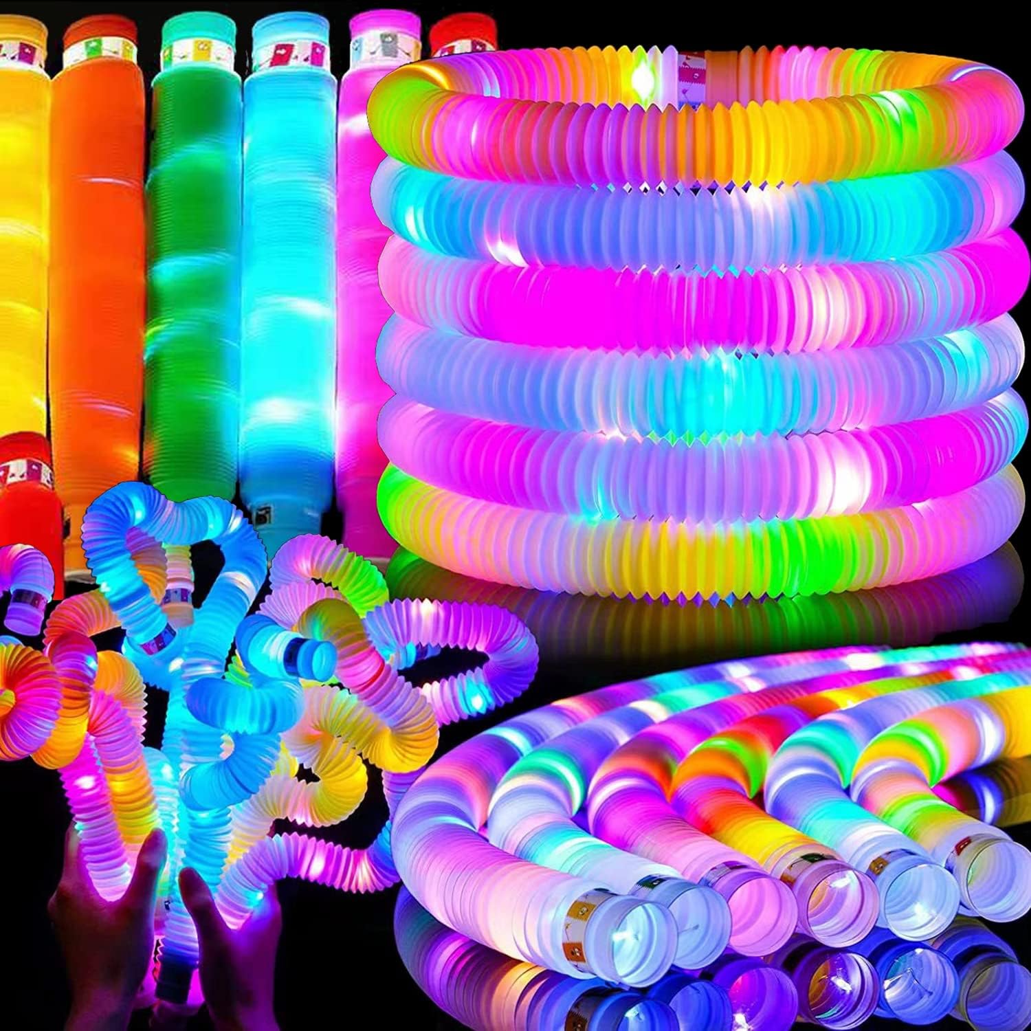 2/6/12 pcs LED Flash Pop Tubes - Cotton Candy Cone avaliação e preço