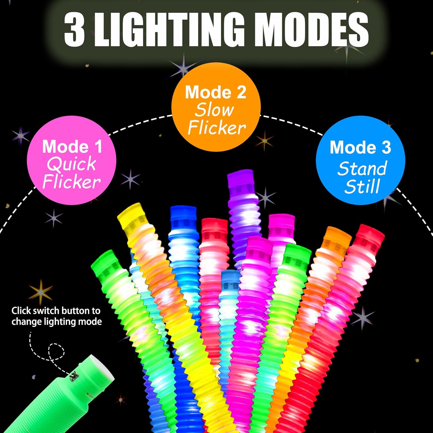 2/6/12 pcs LED Flash Pop Tubes - Cotton Candy Cone avaliação e preço