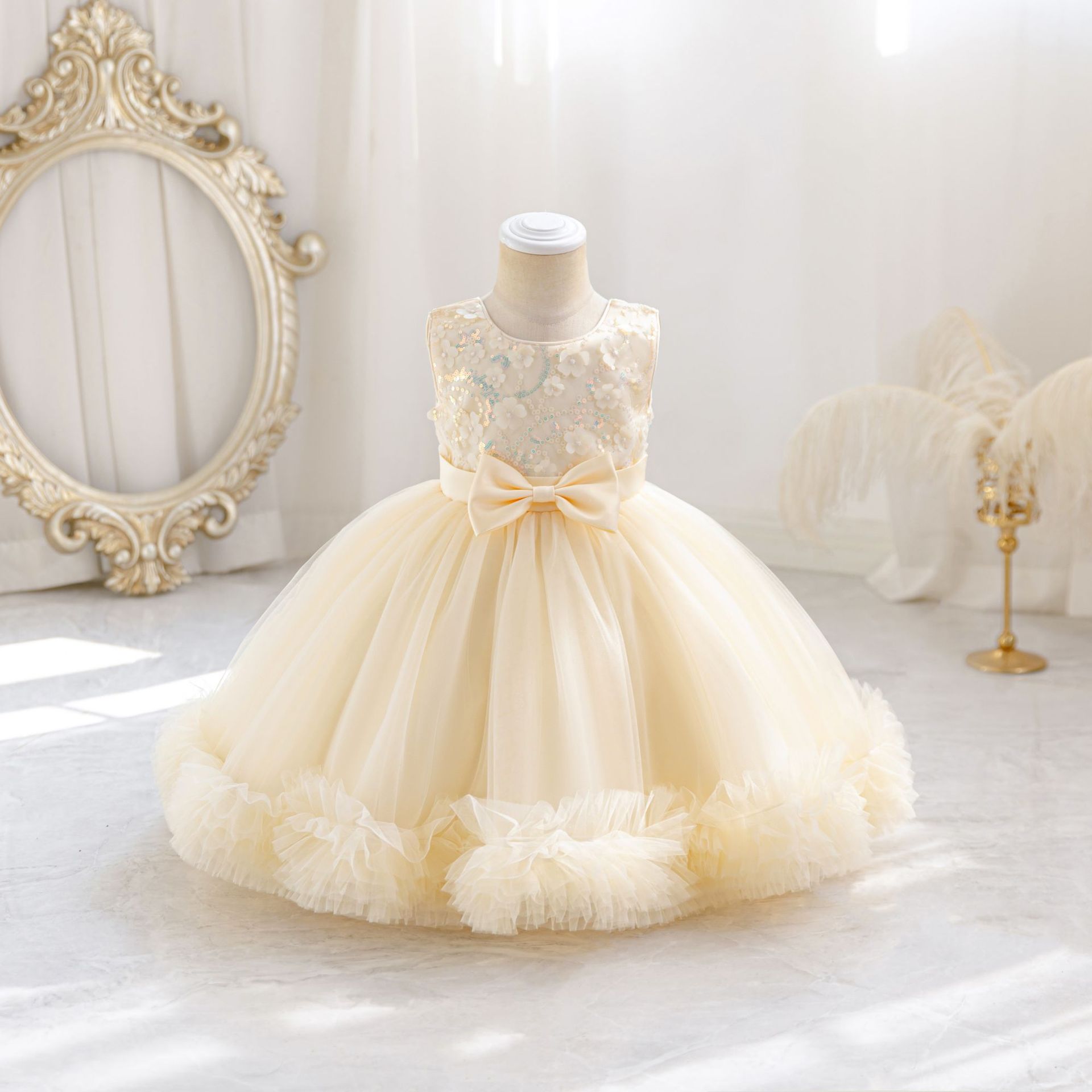 HETISO Tulle Puffy Flower Girl - Glitter Tablecloth avaliação e preço