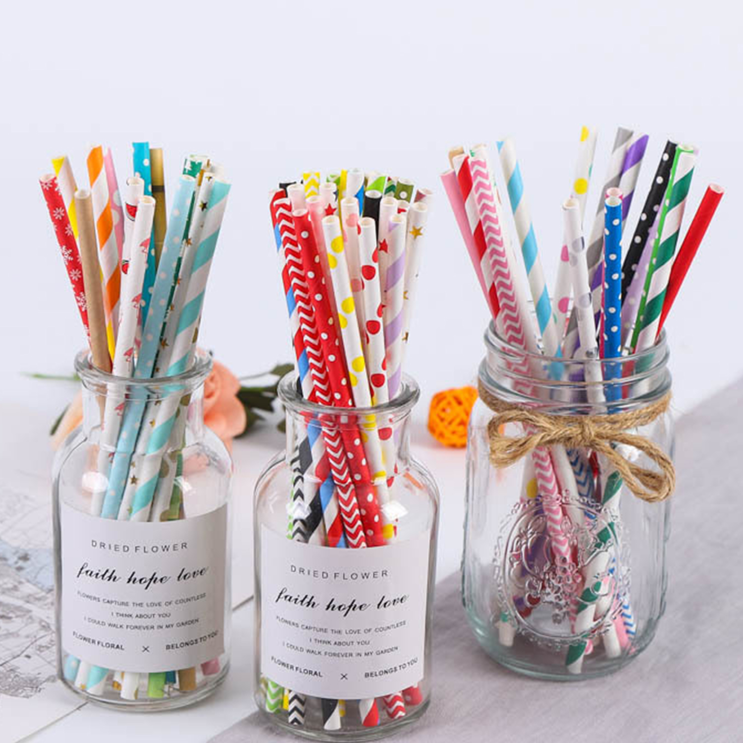 25 Pcs Colorful Disposable Pap - Paper Straw Color avaliação e preço