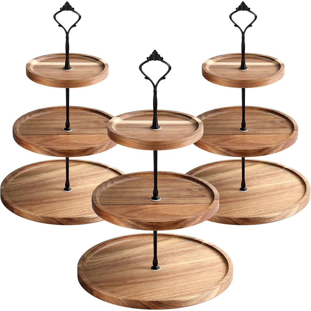 3 Set 3 Tier Wood Cupcake Stan - Cupcake Stand Tier avaliação e preço