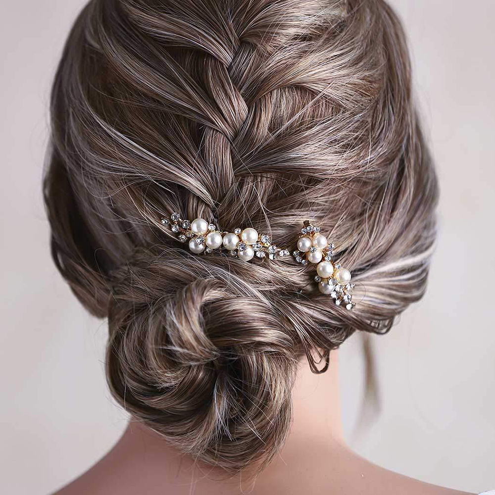 2Pcs Simple Wedding Hair Combs - Event Suppliers avaliação e preço