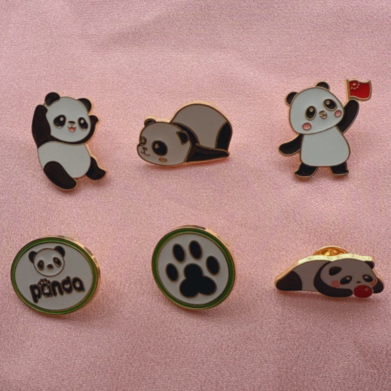 6pcs Cartoon China Panda Badge - Eve Party avaliação e preço