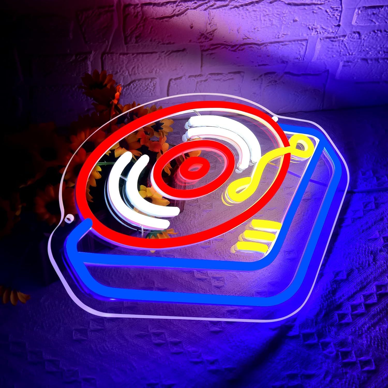 Record Player Neon Sign Guita  - Neon Sign Party avaliação e preço