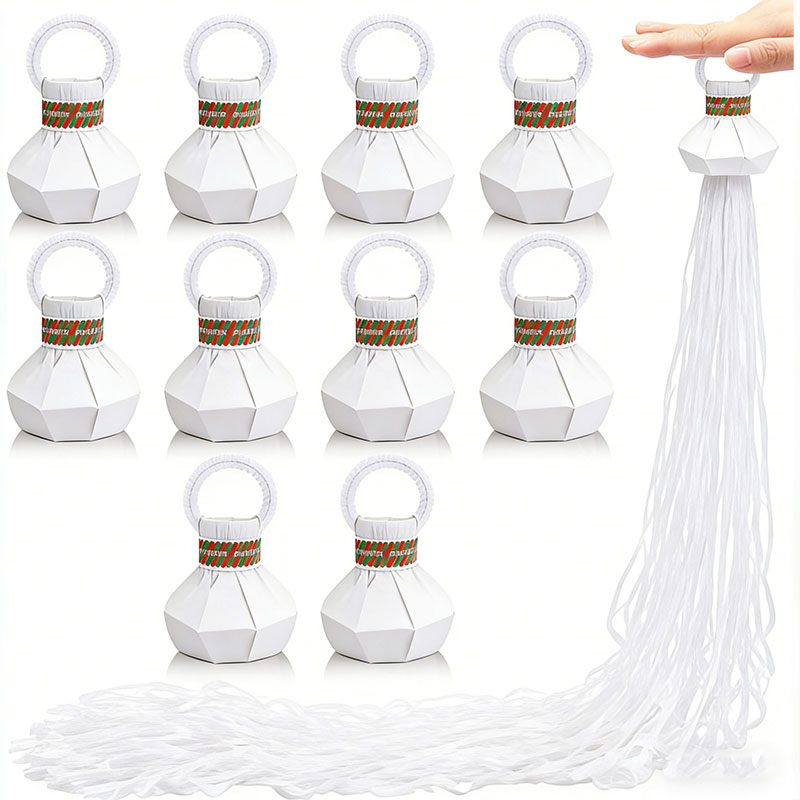 10pcs White Streamers Poppers  - Confetti Cannon Tube avaliação e preço