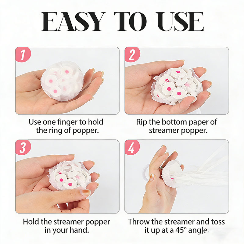 10pcs White Streamers Poppers  - Confetti Cannon Tube avaliação e preço