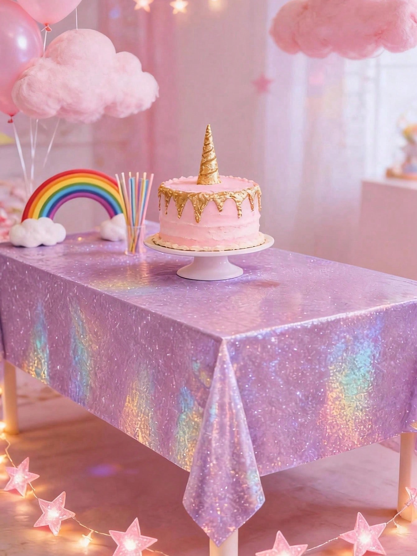 1pc Laser Purple Disposable Ta - Table Cloth Disposable avaliação e preço