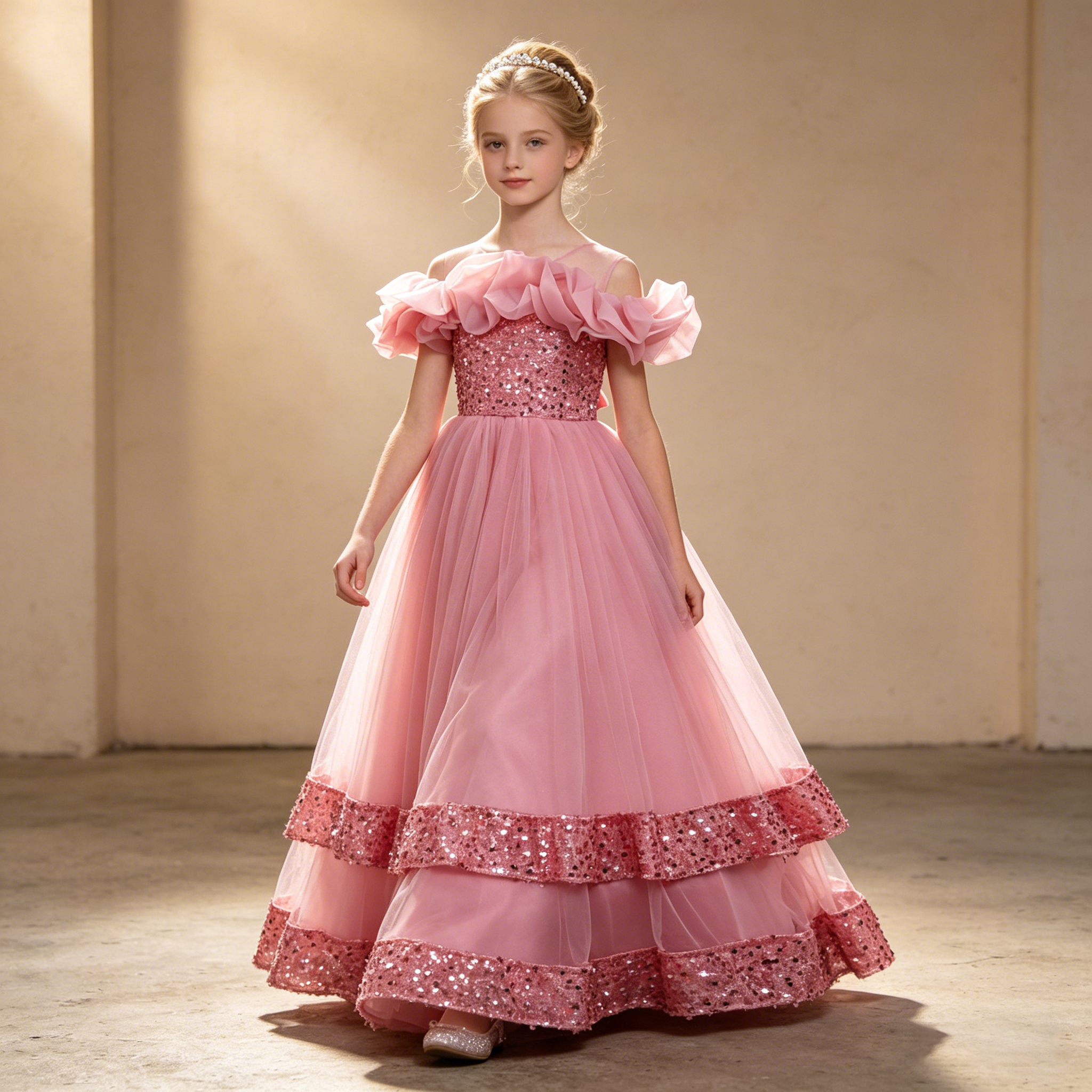 Girls Princess Off Shoulder Ru - Glitter Tablecloth avaliação e preço
