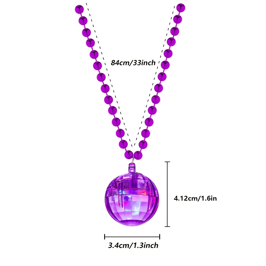 6Pcs LED Disco Ball Necklaces  - Cotton Candy Cone avaliação e preço