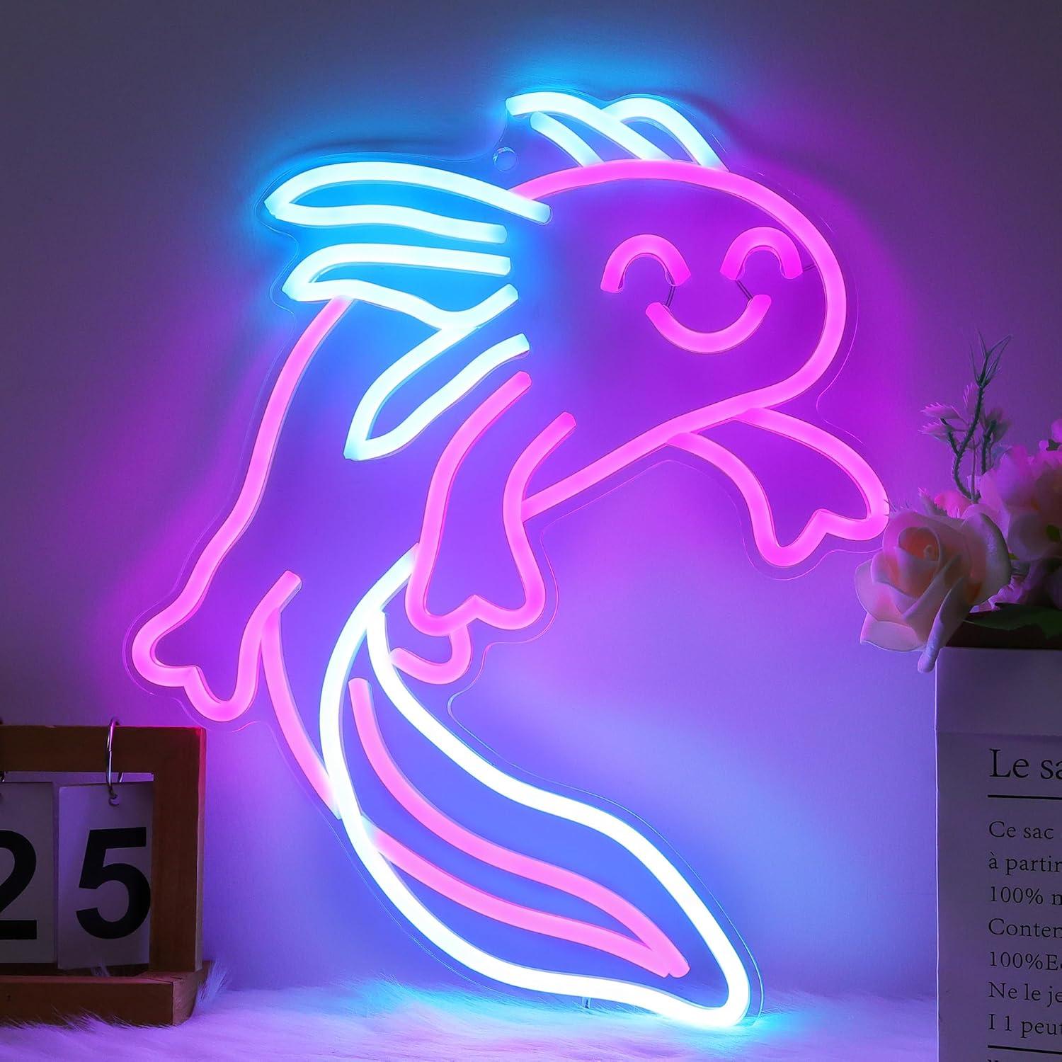 Ammonite Axolotl Neon Sign Cut - Neon Sign Party avaliação e preço