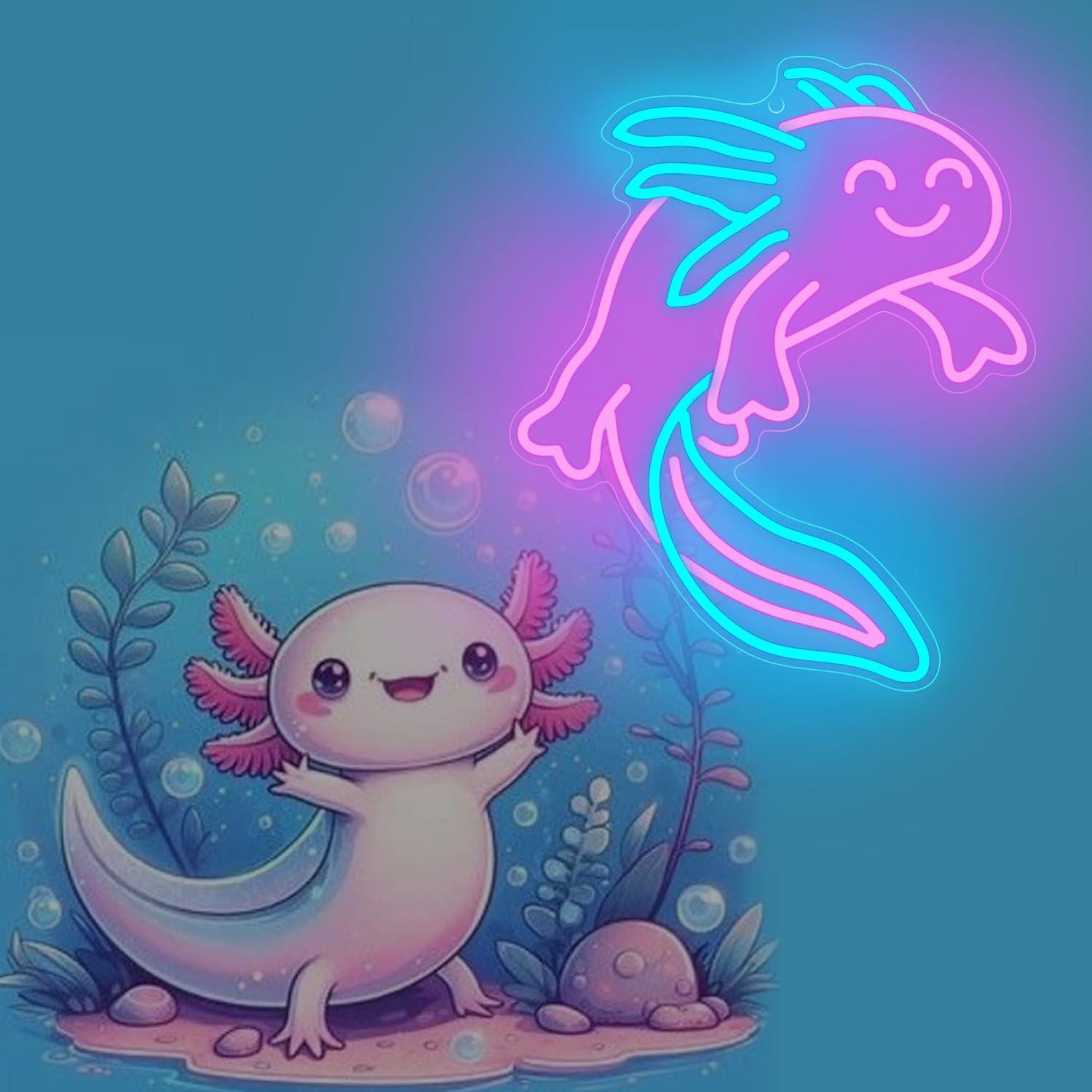 Ammonite Axolotl Neon Sign Cut - Neon Sign Party avaliação e preço