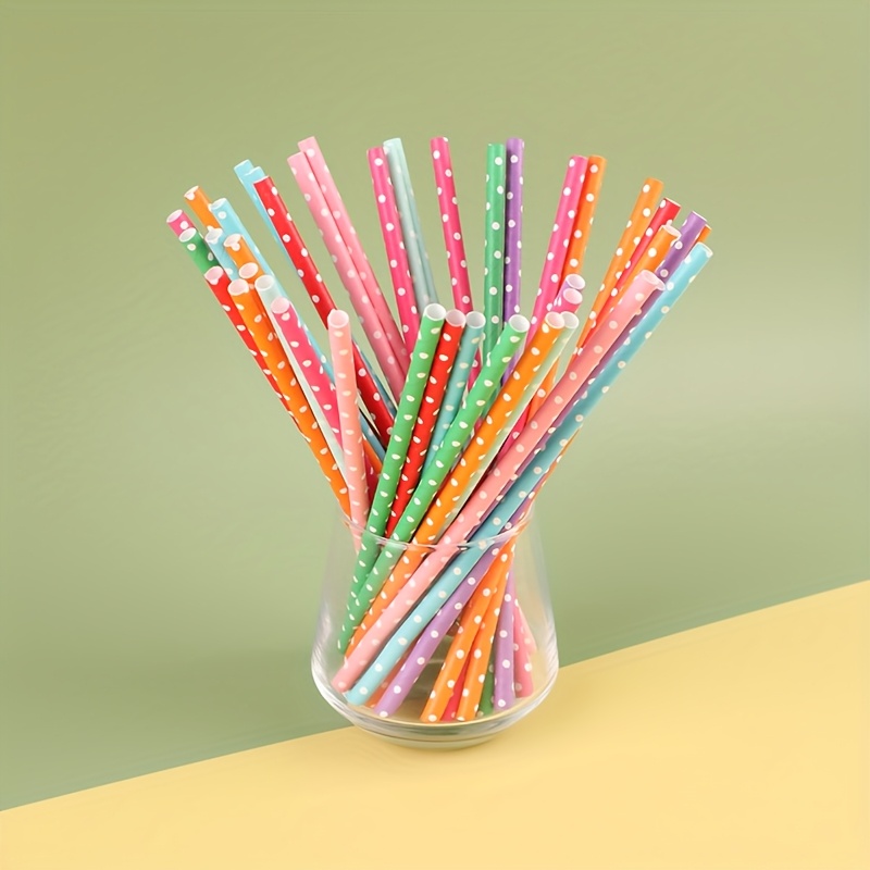 100pcs colorful disposable pap - Paper Straw Color avaliação e preço