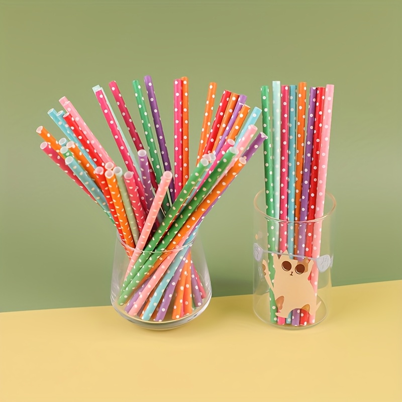 100pcs colorful disposable pap - Paper Straw Color avaliação e preço