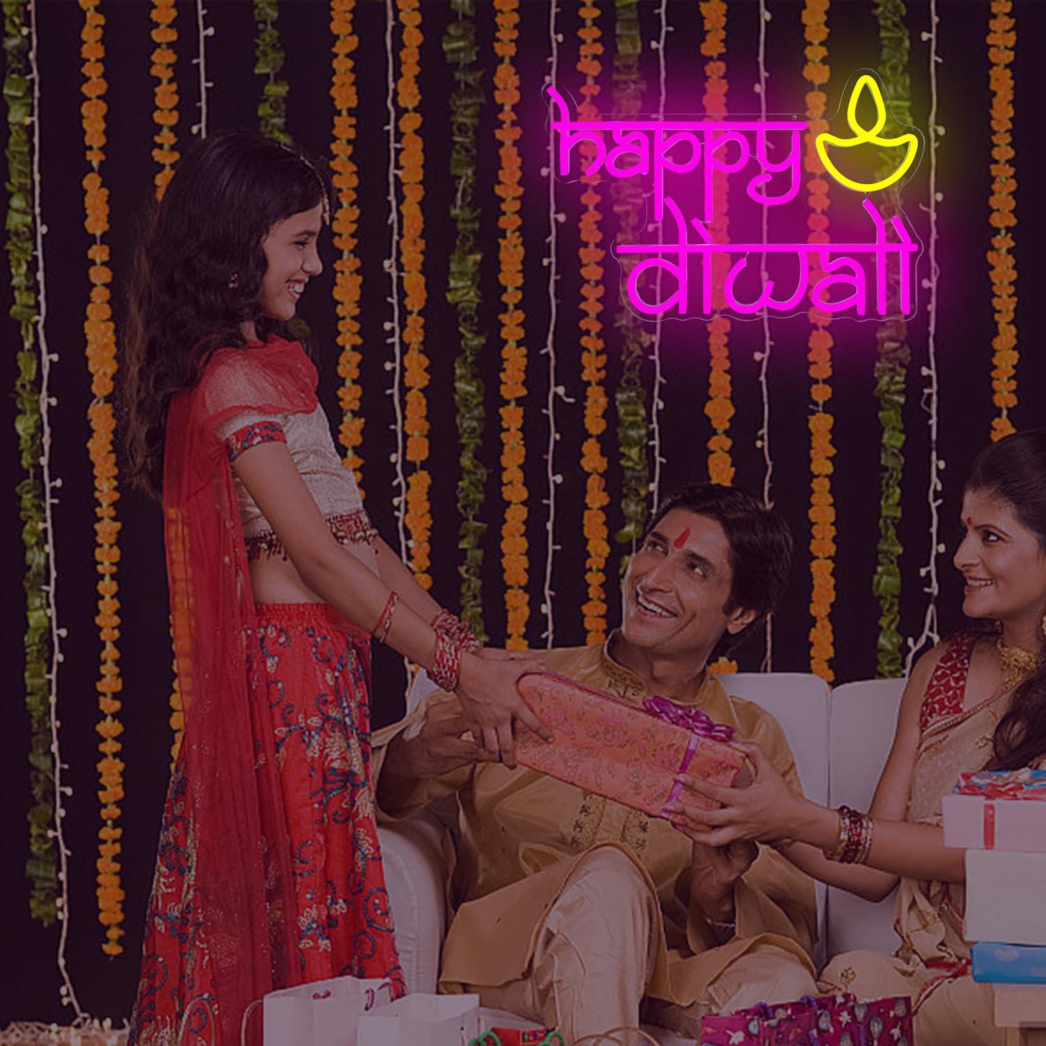 Happy Diwali Neon Sign USB Pow - Neon Sign Party avaliação e preço