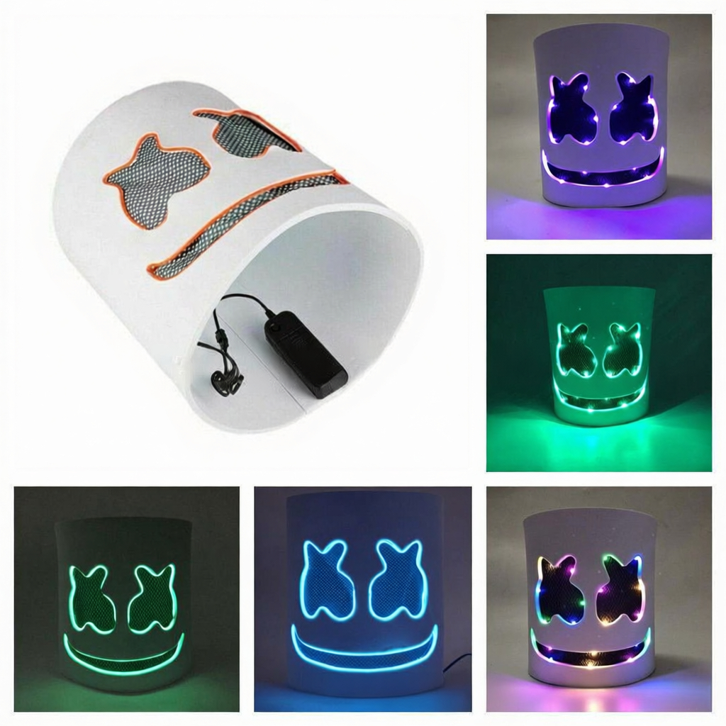 Cold light LED DJ mask lifelik - Event Party Dj avaliação e preço