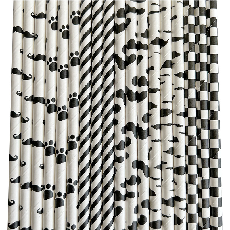 Moustache Paper Straw Cow Blac - Paper Straw Color avaliação e preço