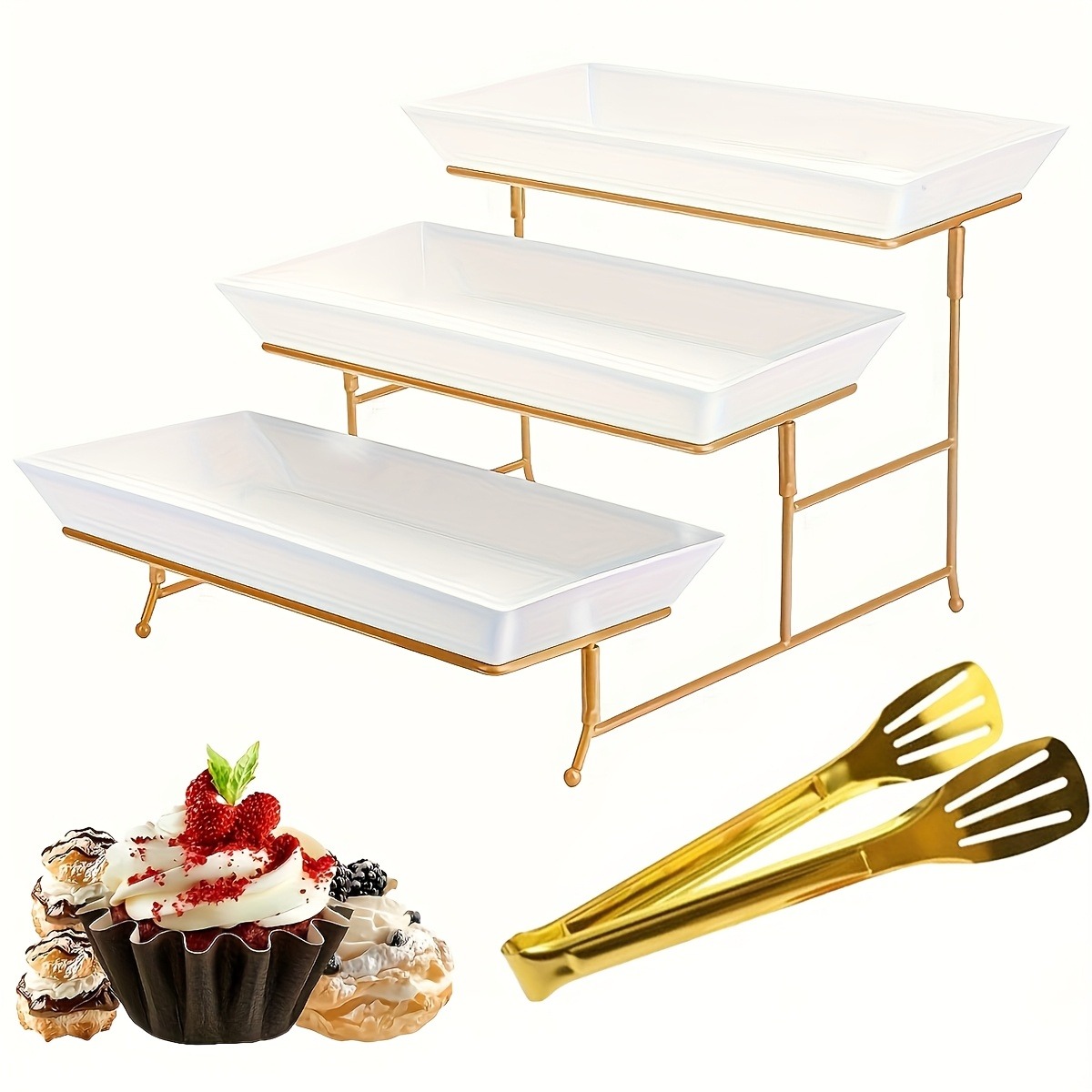 White Tiered Serving Stand + T - Cupcake Stand Tier avaliação e preço