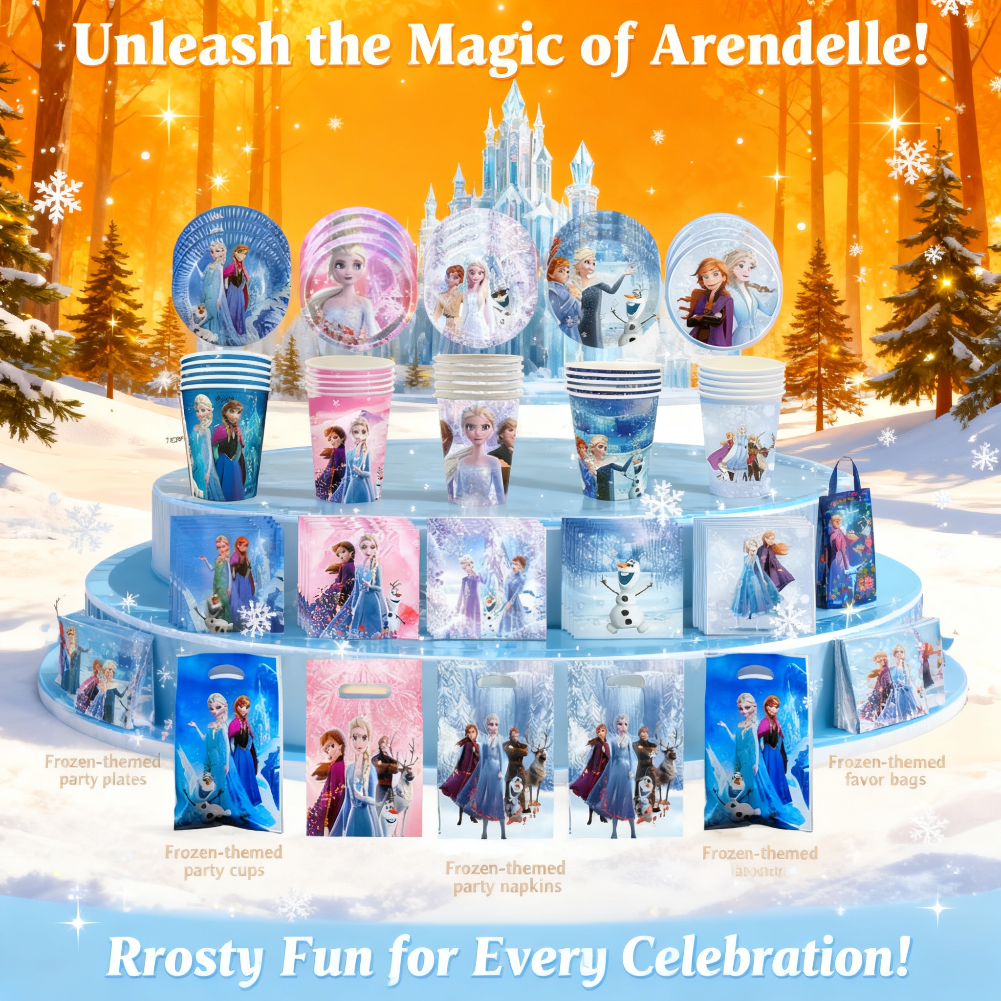 Frozen Elsa Anna Olaf Birthday - Supply Event avaliação e preço