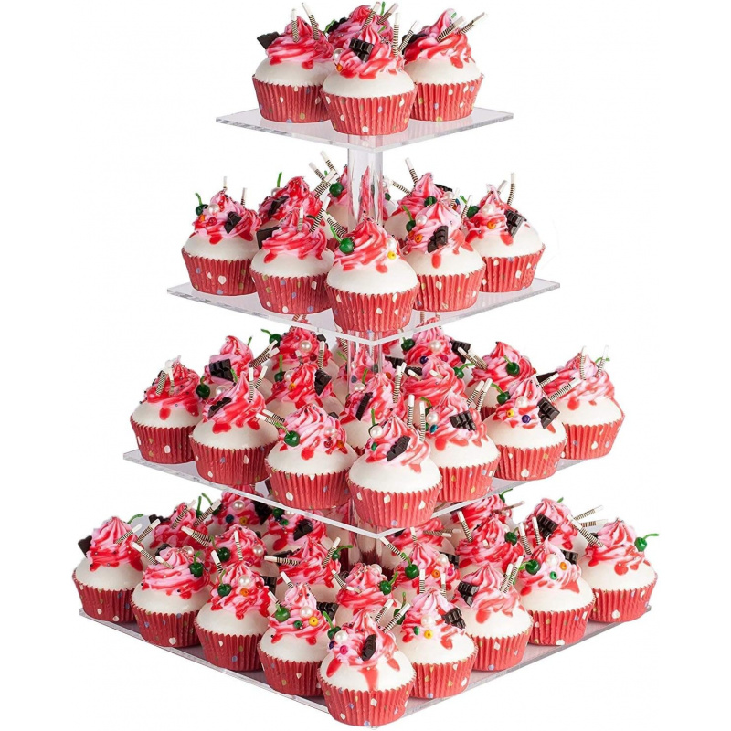 YestBuy 4 Tier Acrylic Cupcake - Cupcake Stand Tier avaliação e preço