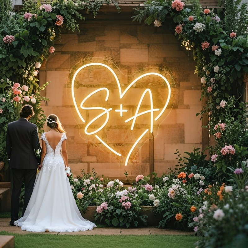 Custom Initials Heart LED Neon - Eve Party avaliação e preço
