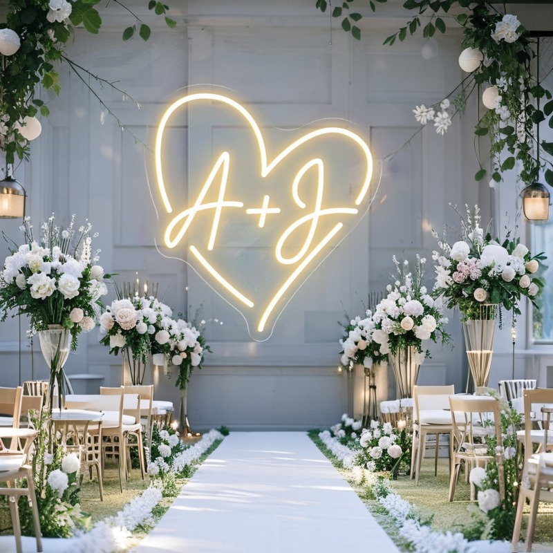 Custom Initials Heart LED Neon - Eve Party avaliação e preço