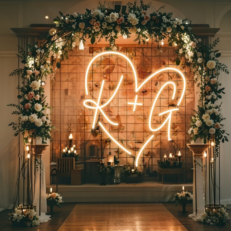 Custom Initials Heart LED Neon - Eve Party avaliação e preço