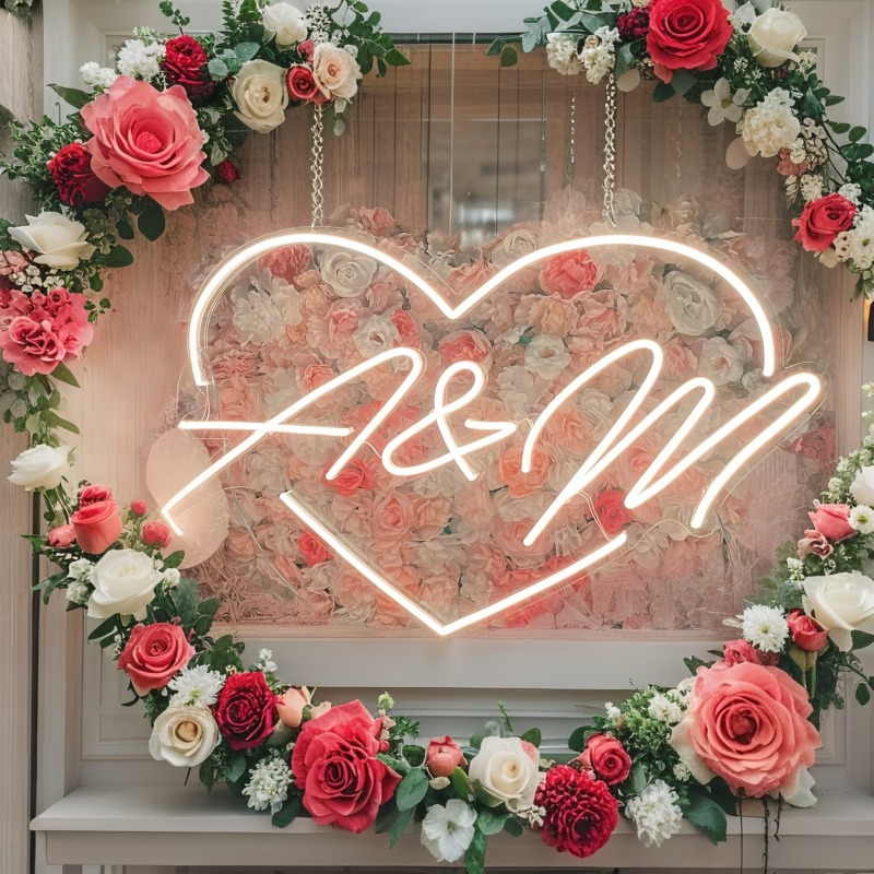 Custom Initials Heart LED Neon - Eve Party avaliação e preço