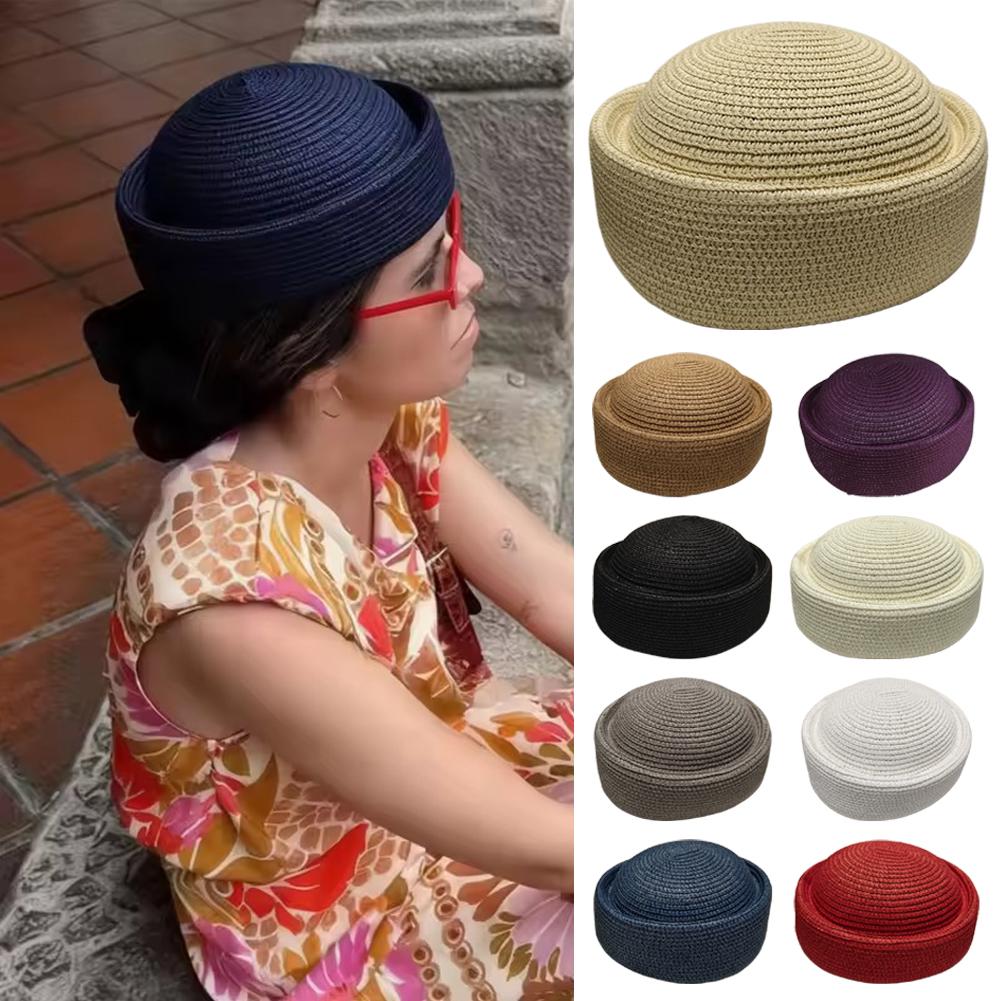 Solid Color Straw Bucket Hat S - Paper Straw Color avaliação e preço