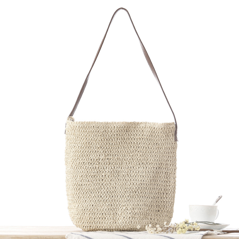 Straw Shoulder Woven Beach Sol - Paper Straw Color avaliação e preço