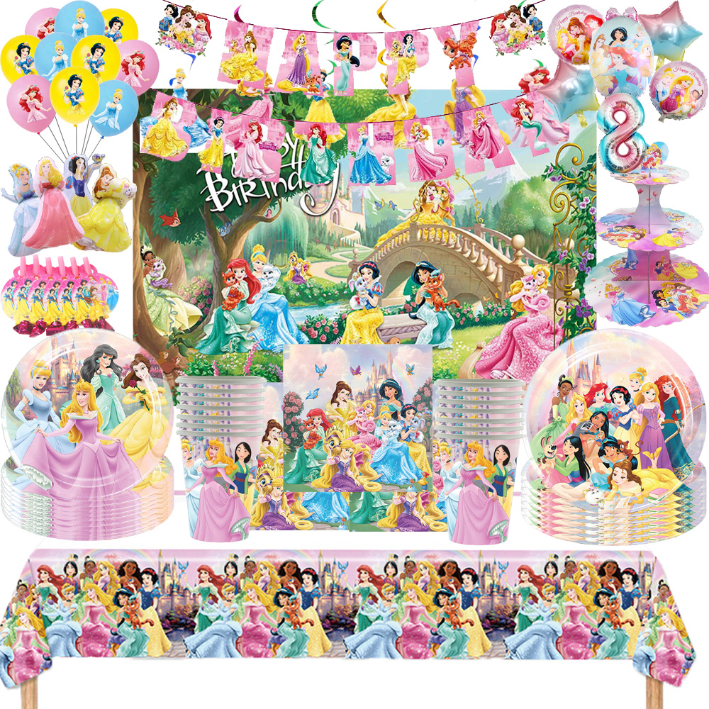 Princess Birthday Party Pink P - Table Cloth Disposable avaliação e preço