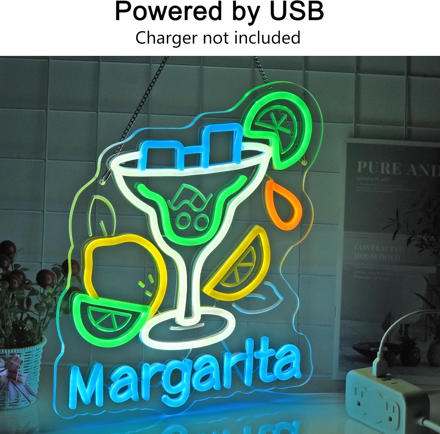 Margarita Neon Sign Wall Art D - Neon Sign Party avaliação e preço