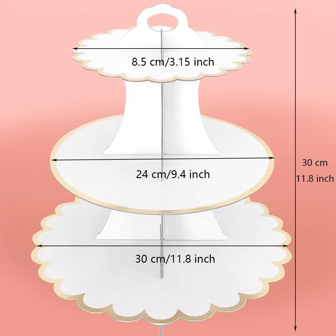Cardboard Cake Stand 3 Tier, D - Cupcake Stand Tier avaliação e preço