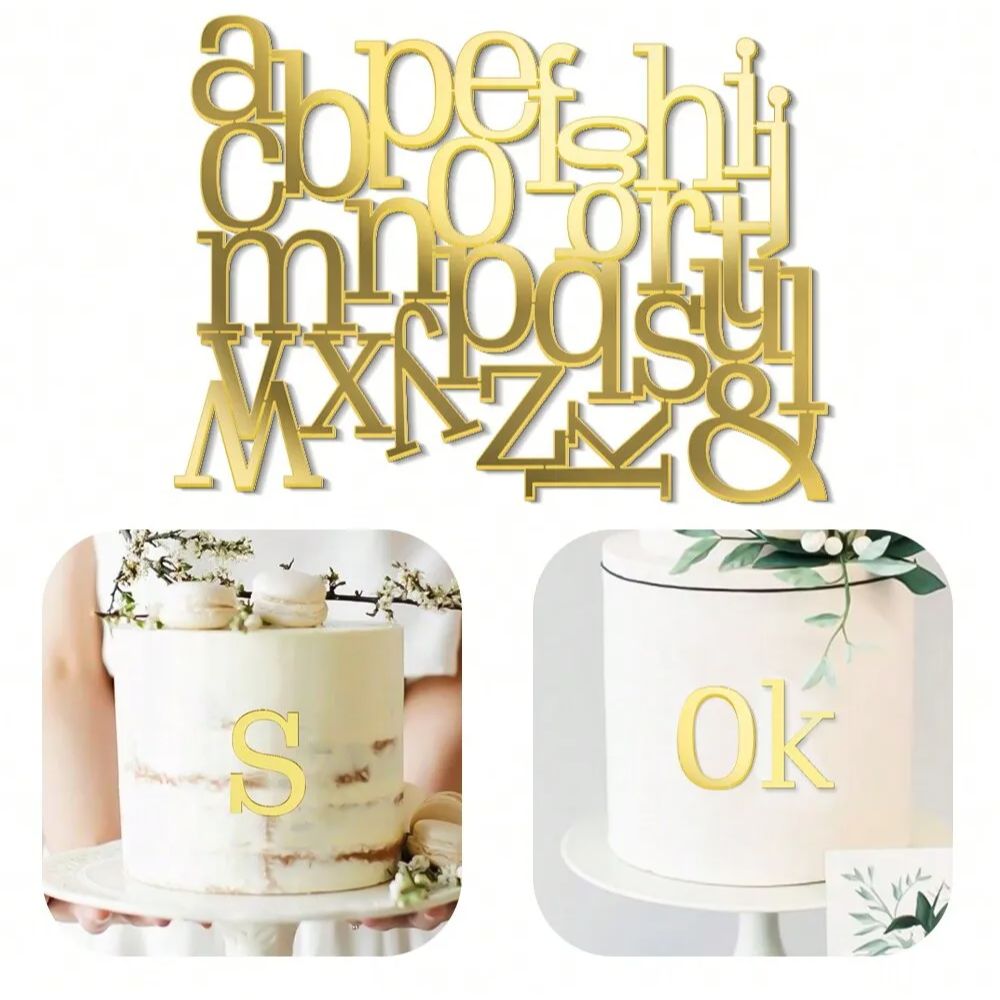 1set Golden Mirror Acrylic A-Z - Event Z avaliação e preço