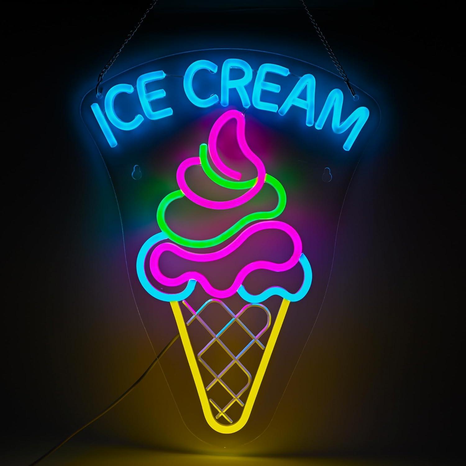 Ice Cream Neon Sign Dimmable D - Neon Sign Party avaliação e preço