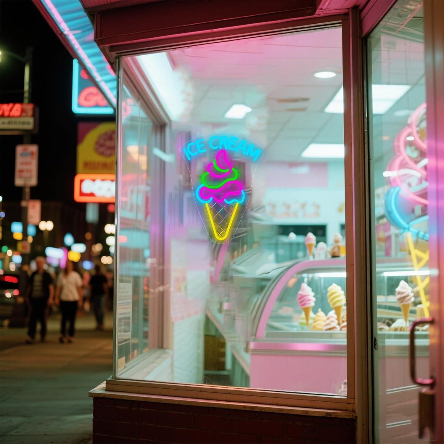Ice Cream Neon Sign Dimmable D - Neon Sign Party avaliação e preço