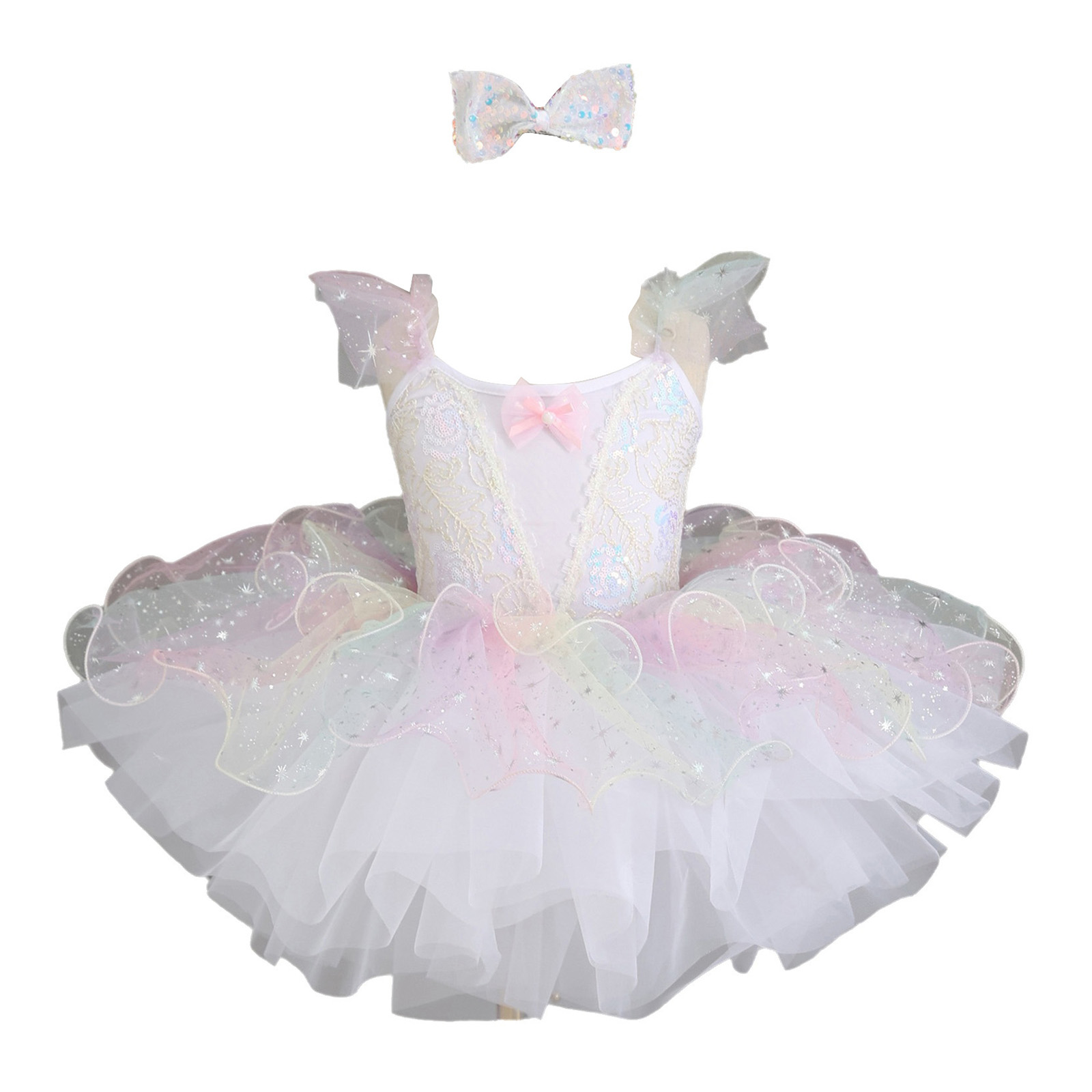 Kids Girls Ballet Dance Dress  - Glitter Tablecloth avaliação e preço
