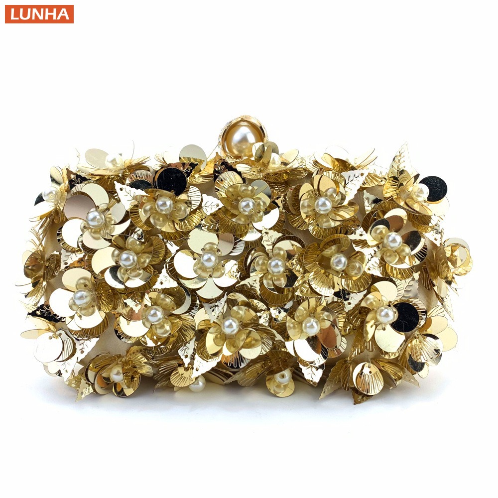 Women's Luxury Pearl Clutch Bo - Event Party Box avaliação e preço