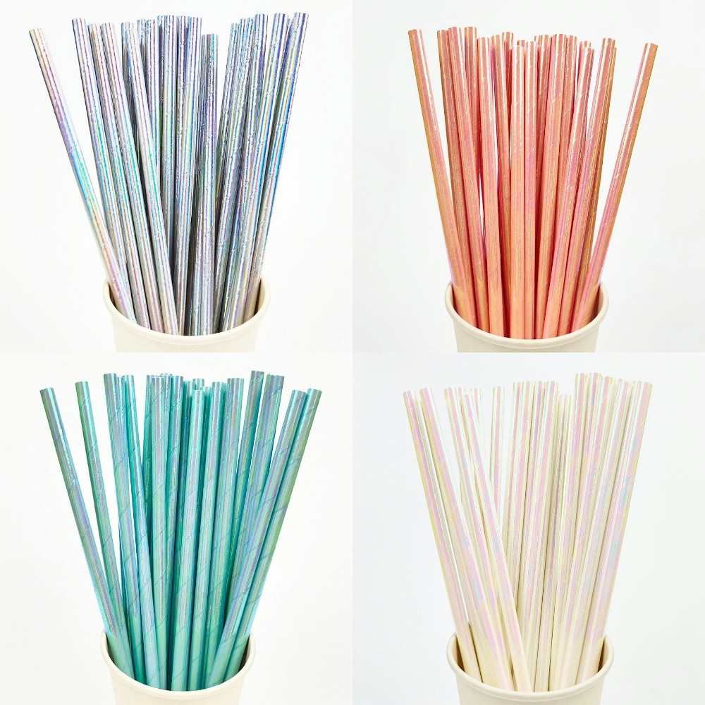 25Pcs Pearlescent Bronzing Pap - Paper Straw Color avaliação e preço