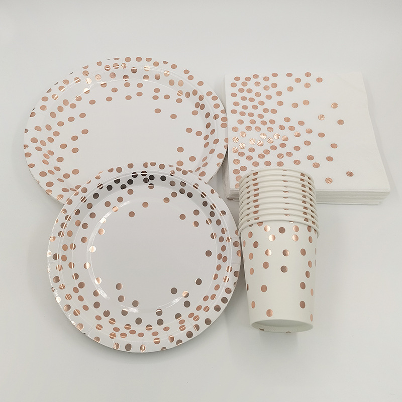 Rose Gold Party Tableware Kit  - Paper Straw Color avaliação e preço