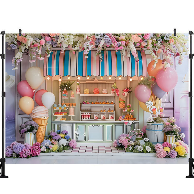 Ice Cream Photography Backgrou - Party Event Supply Store avaliação e preço