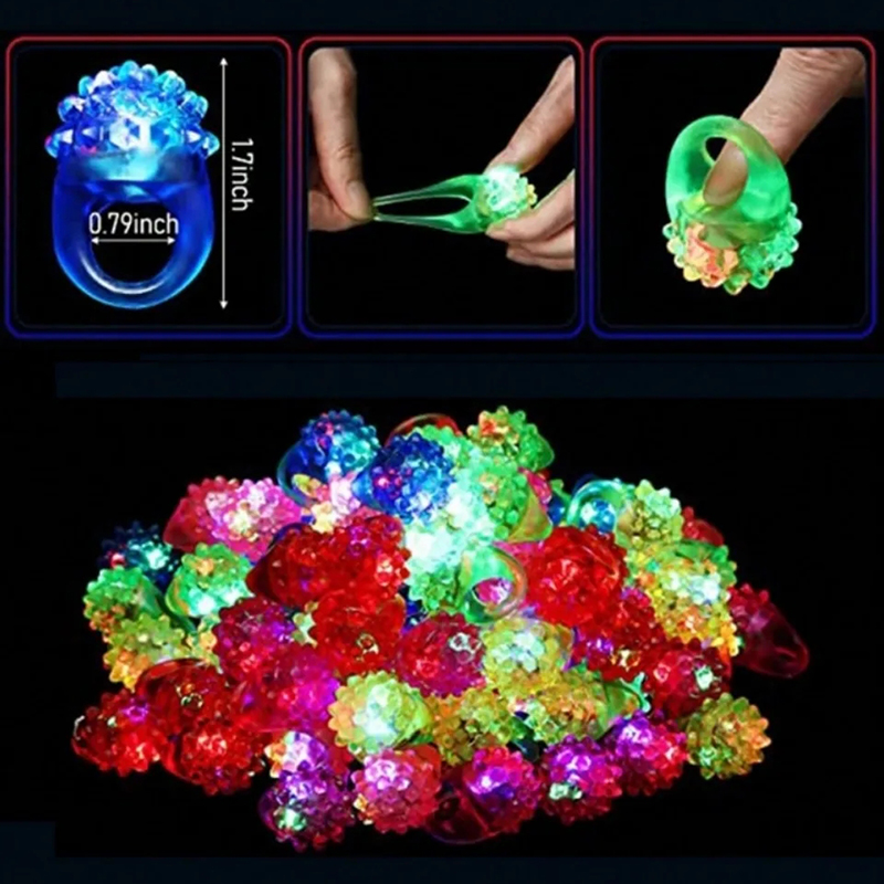 20/30/50pcs Glowing Rings LED  - Cotton Candy Cone avaliação e preço