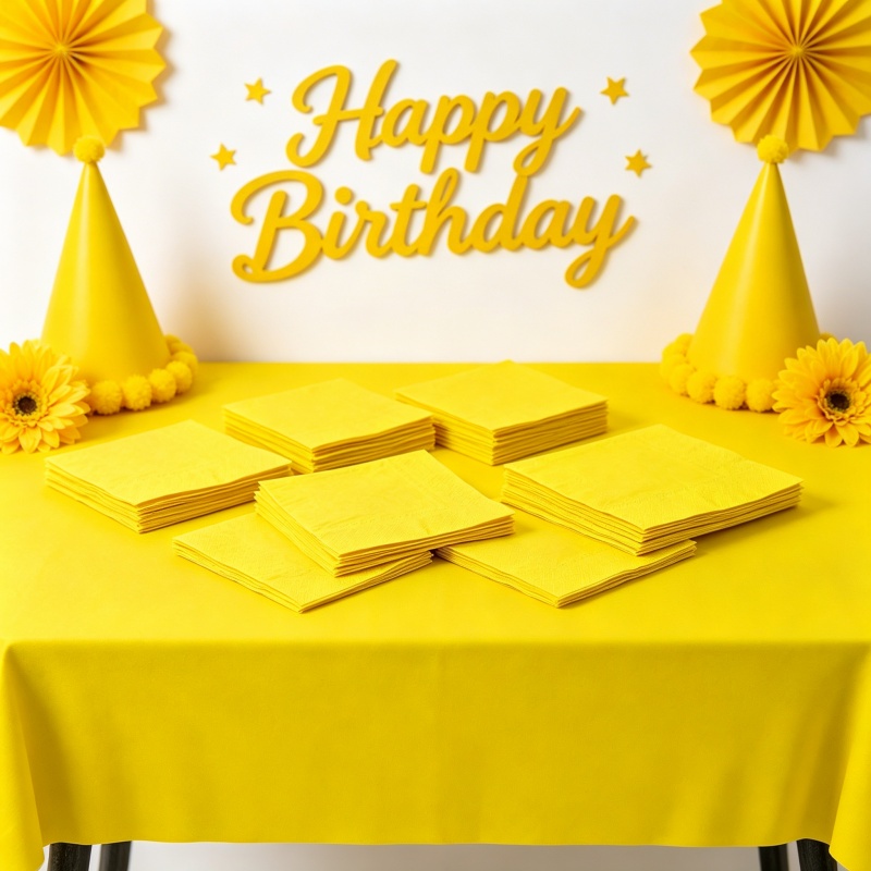 Yellow Tablecloth Napkin Set P - Table Cloth Disposable avaliação e preço