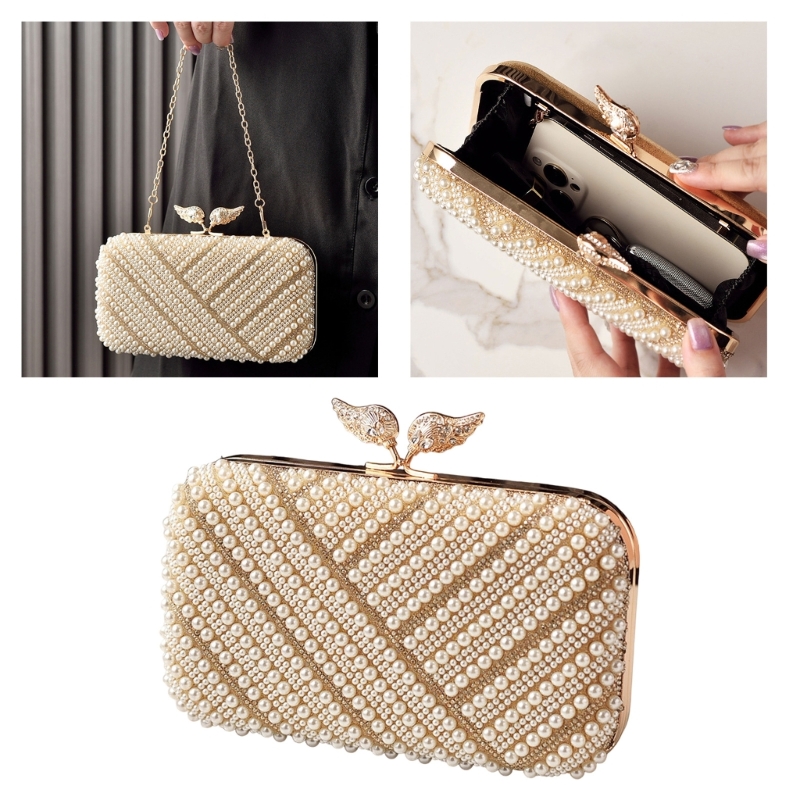 H3CB Elegant Faux Pearls Eveni - Event Party Box avaliação e preço