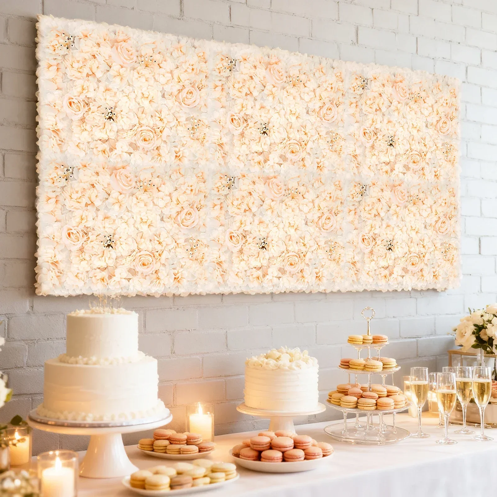 6 PCS 60*40cm Artificial Flowe - Flower Wall Panel avaliação e preço