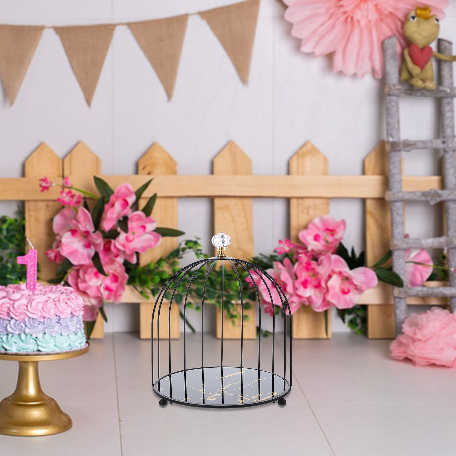 Bird Cage Metal Cake Stand Bow - Cupcake Stand Tier avaliação e preço