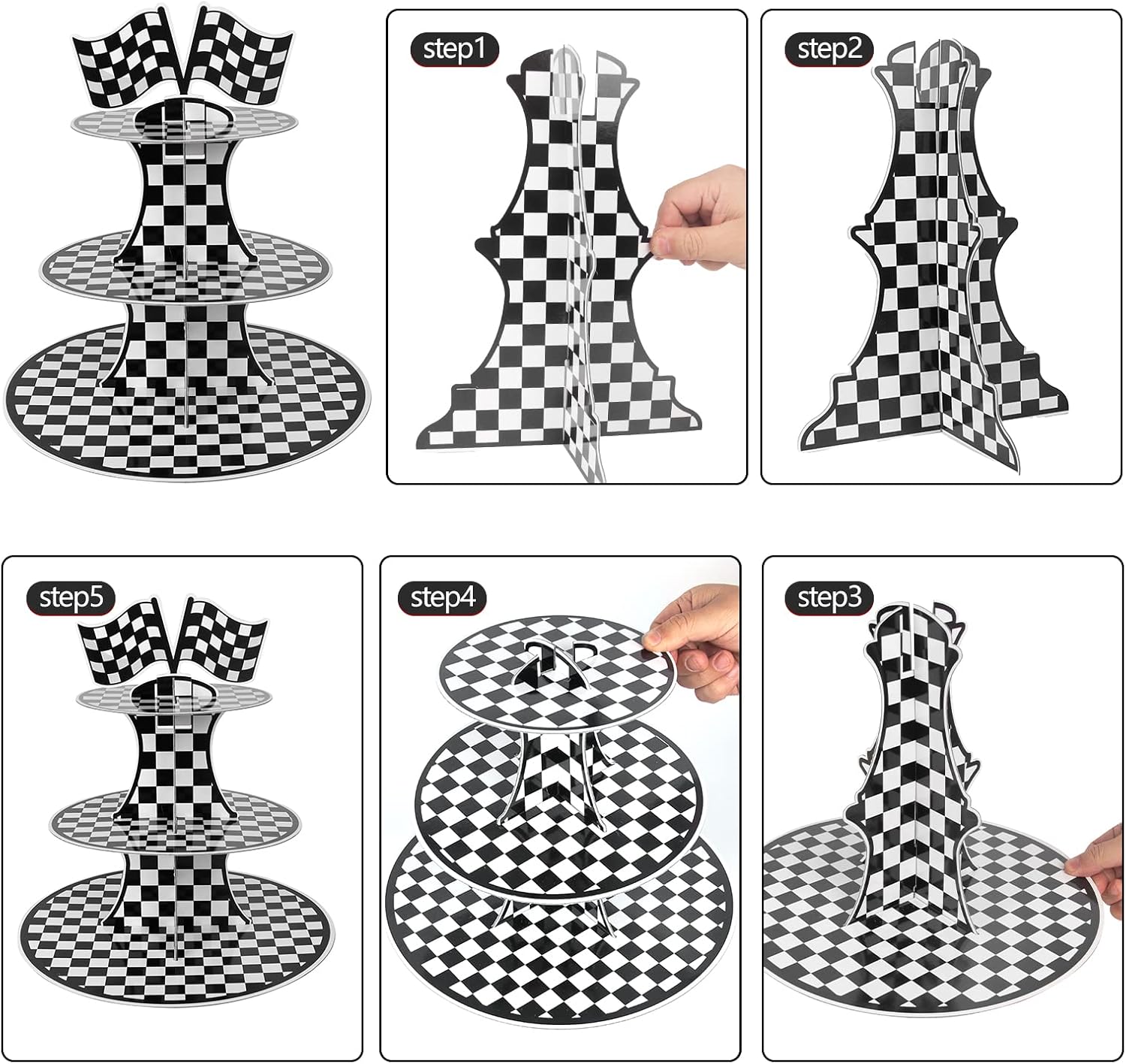 3-Tier Cardboard Cupcake Stand - Cupcake Stand Tier avaliação e preço
