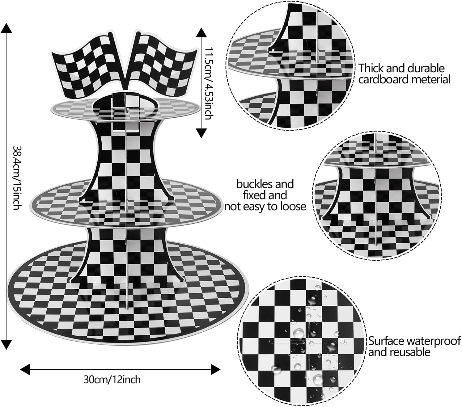 3-Tier Cardboard Cupcake Stand - Cupcake Stand Tier avaliação e preço
